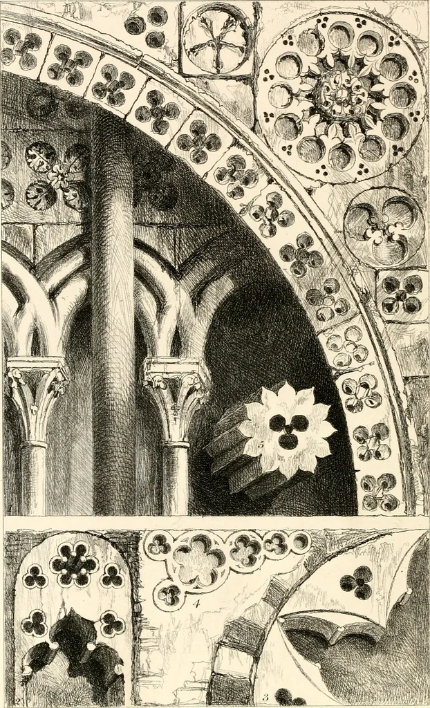 An illustration from The seven lamps of architecture, 1883, leaf 145