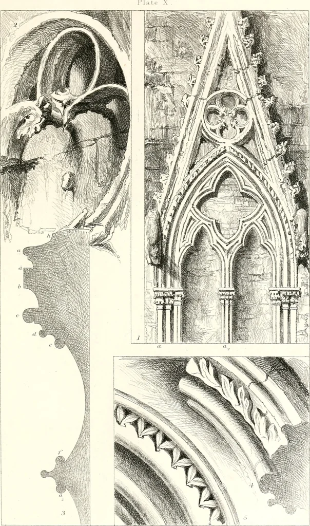 An illustration from The seven lamps of architecture, 1883, leaf 186