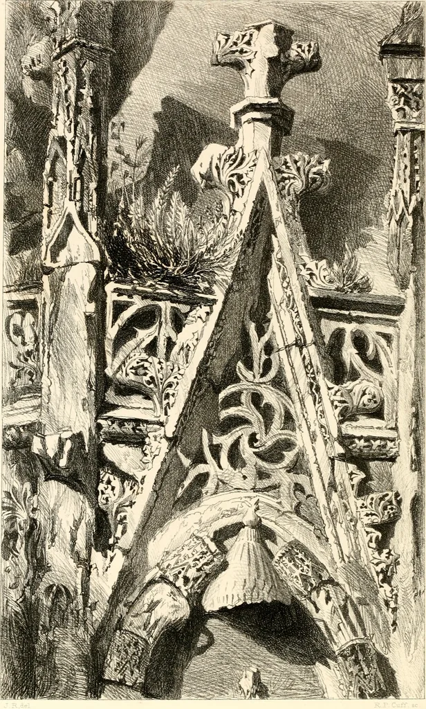 An illustration from The seven lamps of architecture, 1883, leaf 83