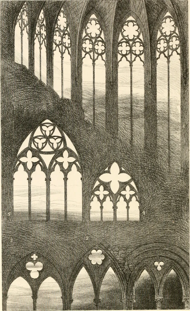 An illustration from The seven lamps of architecture, 1883, leaf 93