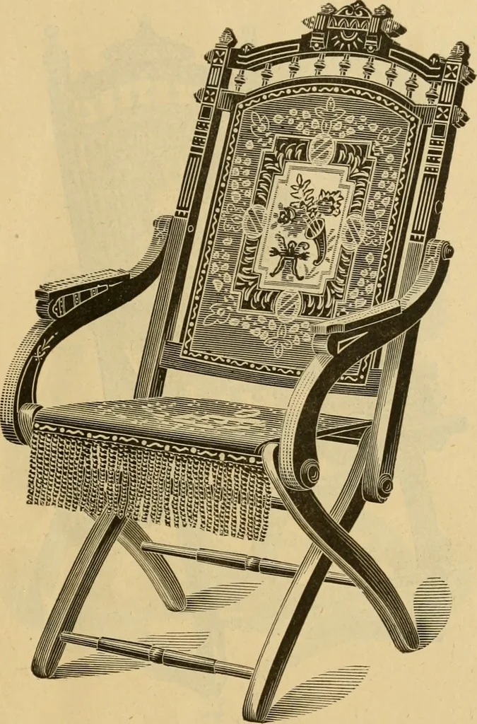 An illustration from Seventeenth annual illustrated catalogue and price list of folding chairs and invalid rolling chairs., 1879, leaf 32