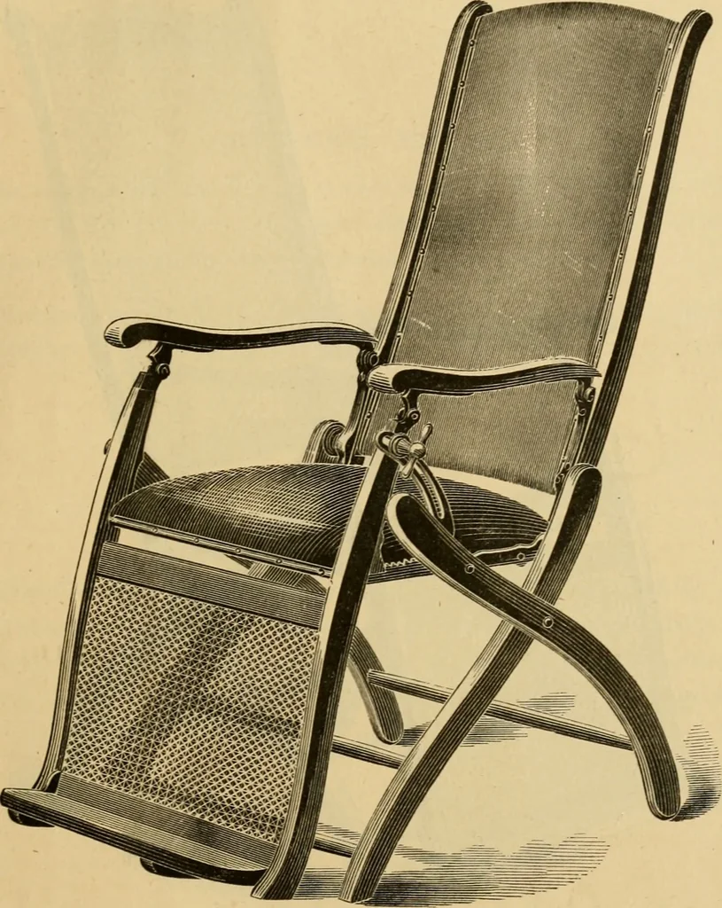 An illustration from Seventeenth annual illustrated catalogue and price list of folding chairs and invalid rolling chairs., 1879, leaf 60