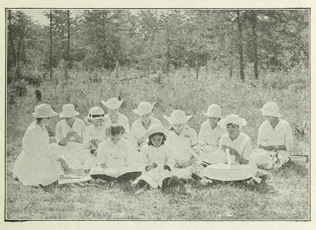 An illustration from Sewing for girls' club work, 1919, leaf 3