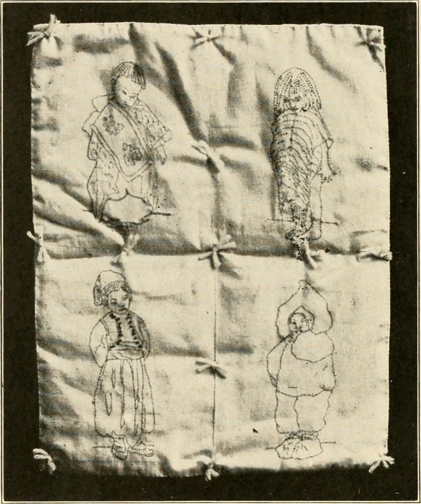 An illustration from Sewing; handicraft for girls; a graded course for city and rural schools, 1918, leaf 19