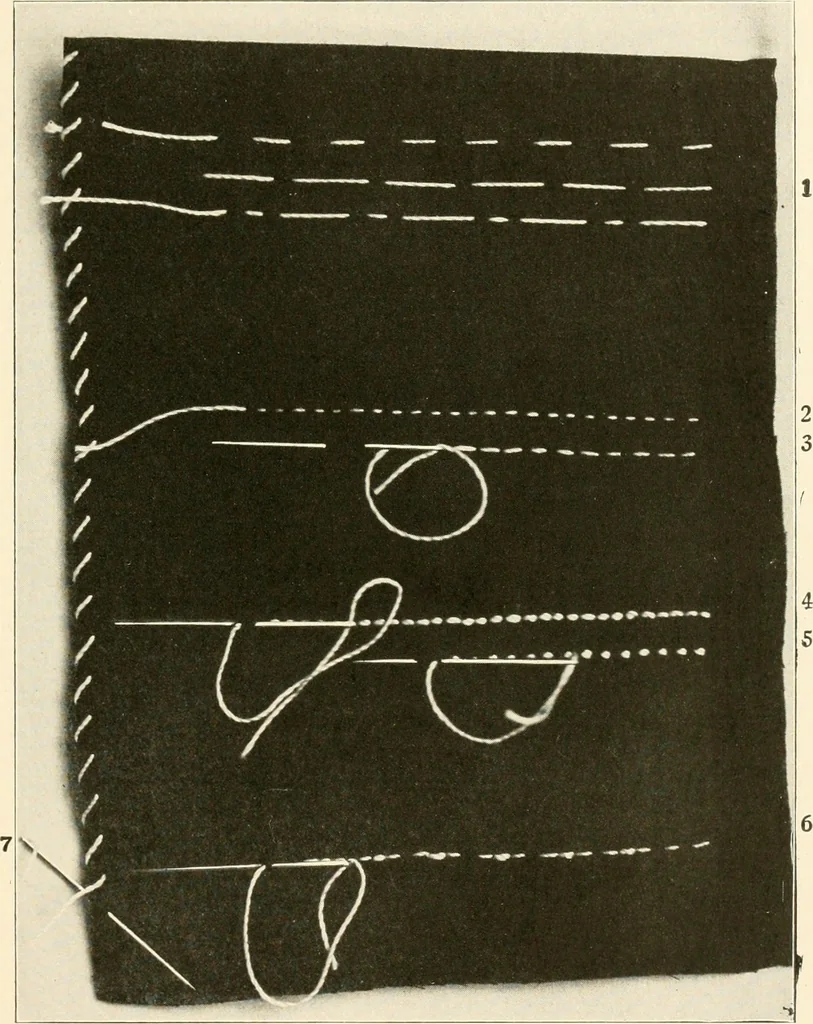 An illustration from Sewing; handicraft for girls; a graded course for city and rural schools, 1918, leaf 70