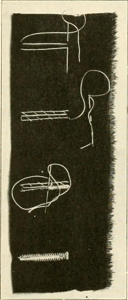 An illustration from Sewing; handicraft for girls; a graded course for city and rural schools, 1918, leaf 72
