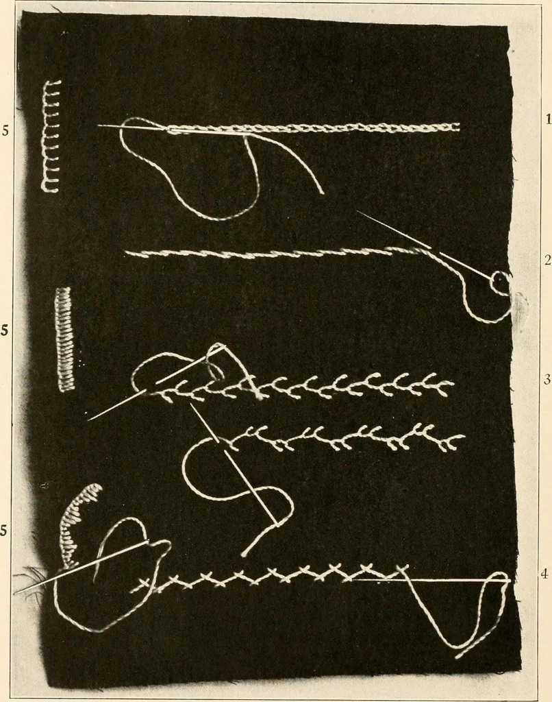 An illustration from Sewing; handicraft for girls; a graded course for city and rural schools, 1918, leaf 79
