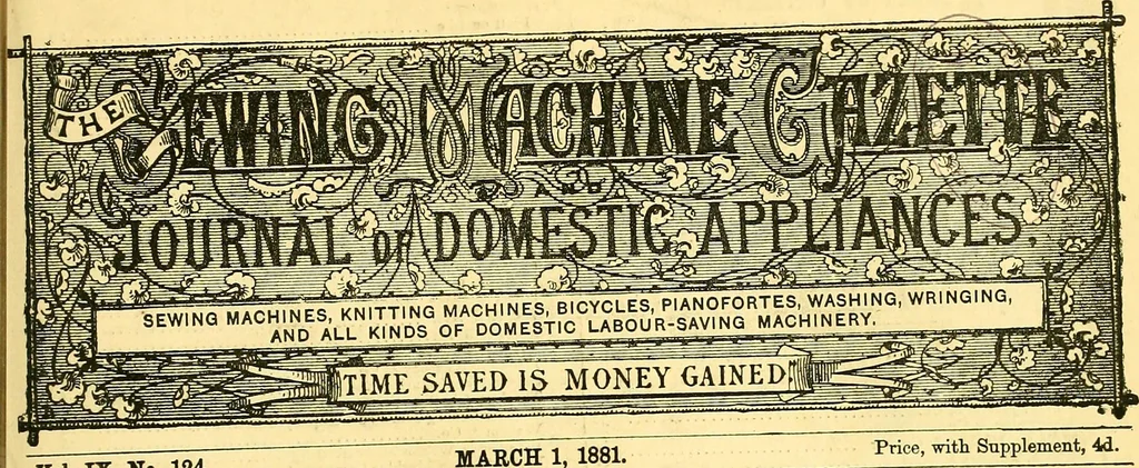An illustration from Sewing machine gazette, 1874, leaf 102