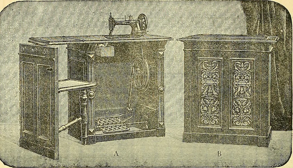 An illustration from Sewing machine gazette, 1874, leaf 107