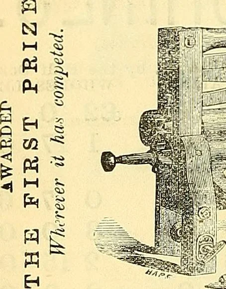 An illustration from Sewing machine gazette, 1874, leaf 185