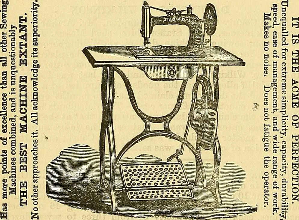 An illustration from Sewing machine gazette, 1874, leaf 33