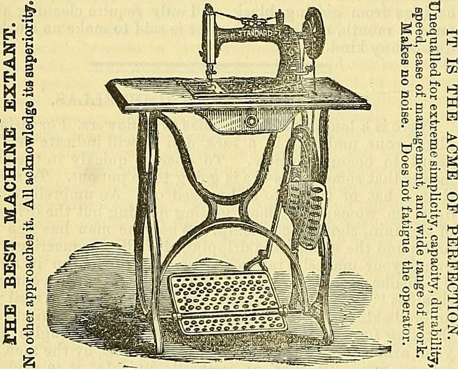 An illustration from Sewing machine gazette, 1874, leaf 385