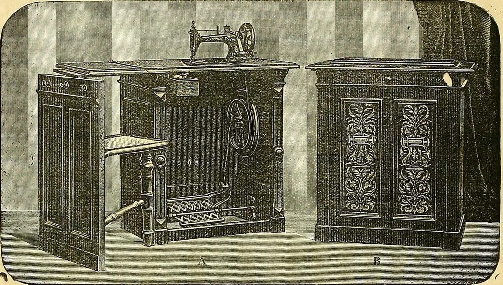 An illustration from Sewing machine gazette, 1874, leaf 43
