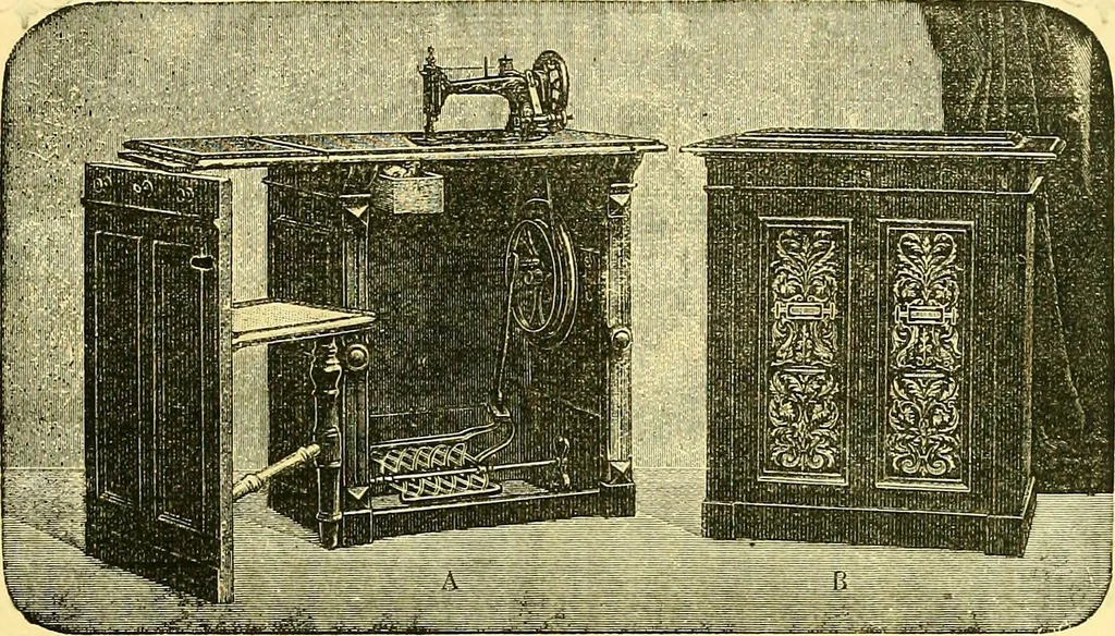 An illustration from Sewing machine gazette, 1874, leaf 66