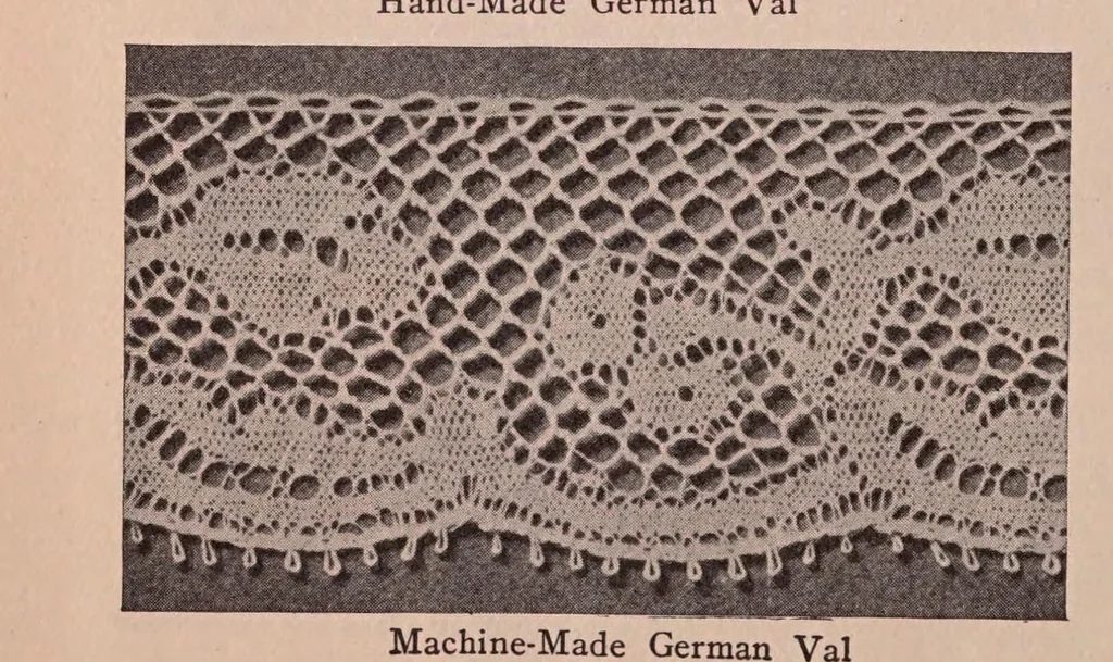 An illustration from Sewing materials:Development of textiles. Cottons, linens, wools, silks, laces., 1923, leaf 130