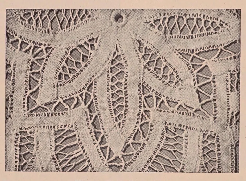 An illustration from Sewing materials:Development of textiles. Cottons, linens, wools, silks, laces., 1923, leaf 98