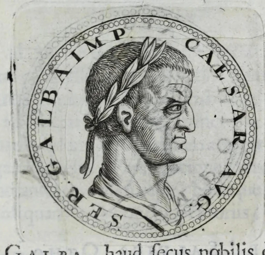 An illustration from Sex. Aurelii Victoria Historiae Romanae breviarium, cum Schotti, Machanei, Vineti, Lipsii, Casauboni, Gruteri &c. integris notis, 1670, leaf 265