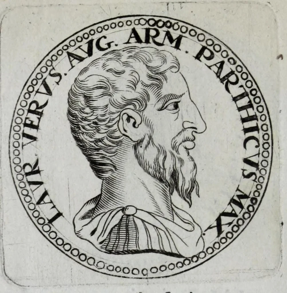An illustration from Sex. Aurelii Victoria Historiae Romanae breviarium, cum Schotti, Machanei, Vineti, Lipsii, Casauboni, Gruteri &c. integris notis, 1670, leaf 282