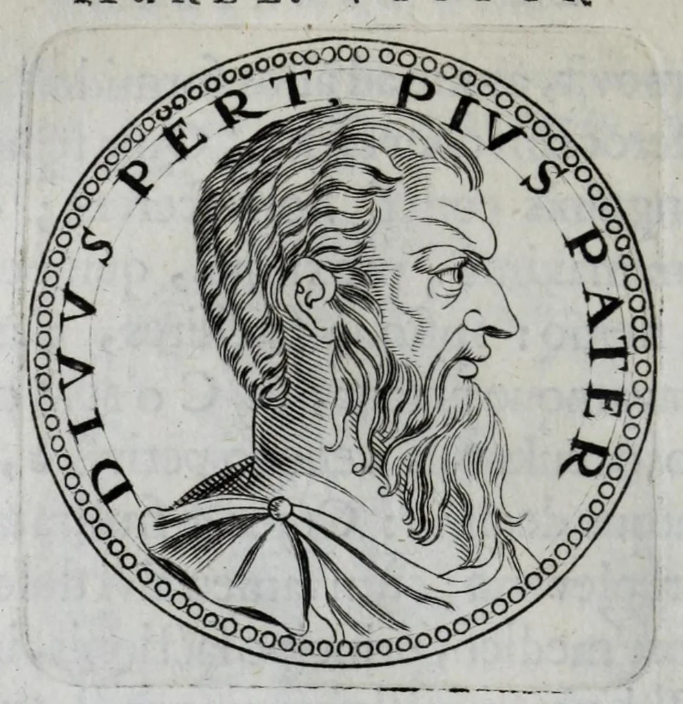 An illustration from Sex. Aurelii Victoria Historiae Romanae breviarium, cum Schotti, Machanei, Vineti, Lipsii, Casauboni, Gruteri &c. integris notis, 1670, leaf 286