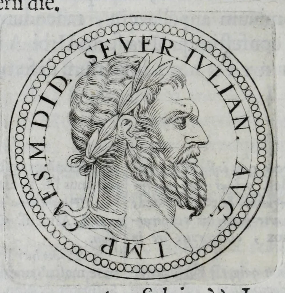 An illustration from Sex. Aurelii Victoria Historiae Romanae breviarium, cum Schotti, Machanei, Vineti, Lipsii, Casauboni, Gruteri &c. integris notis, 1670, leaf 286