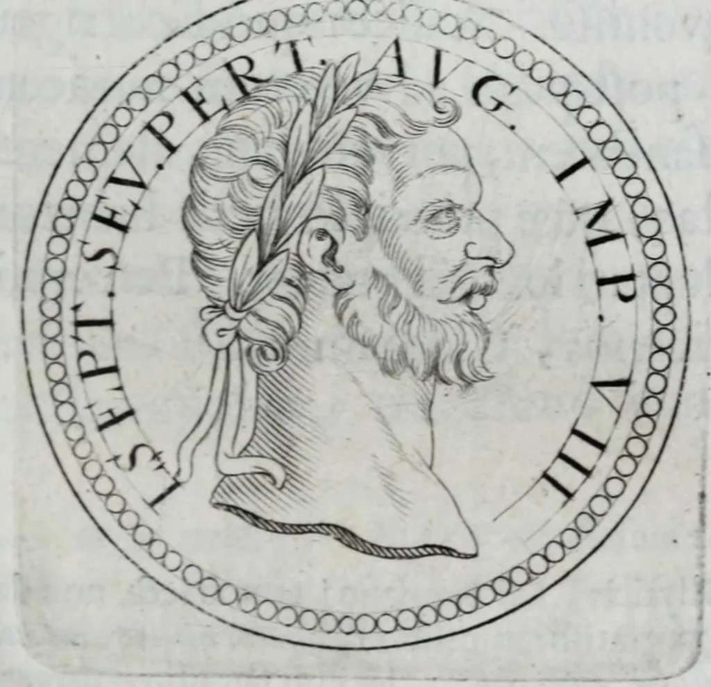 An illustration from Sex. Aurelii Victoria Historiae Romanae breviarium, cum Schotti, Machanei, Vineti, Lipsii, Casauboni, Gruteri &c. integris notis, 1670, leaf 287