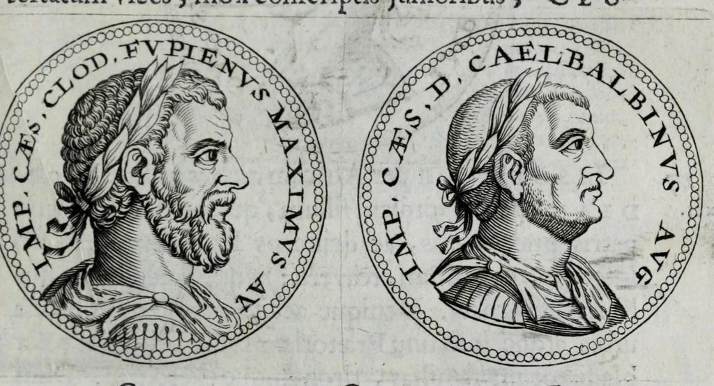 An illustration from Sex. Aurelii Victoria Historiae Romanae breviarium, cum Schotti, Machanei, Vineti, Lipsii, Casauboni, Gruteri &c. integris notis, 1670, leaf 301