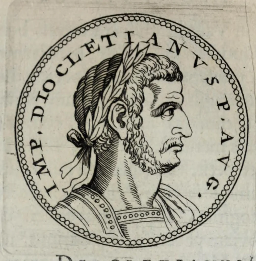An illustration from Sex. Aurelii Victoria Historiae Romanae breviarium, cum Schotti, Machanei, Vineti, Lipsii, Casauboni, Gruteri &c. integris notis, 1670, leaf 325