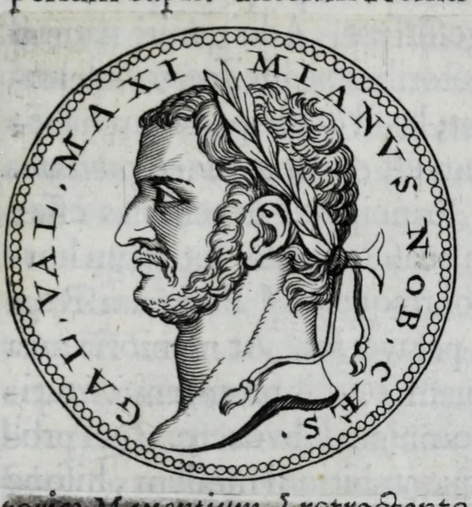An illustration from Sex. Aurelii Victoria Historiae Romanae breviarium, cum Schotti, Machanei, Vineti, Lipsii, Casauboni, Gruteri &c. integris notis, 1670, leaf 333