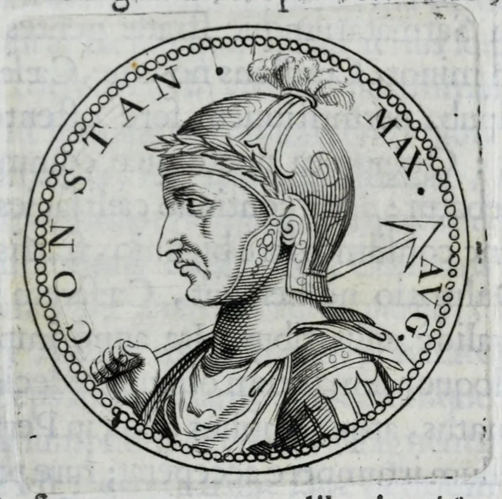 An illustration from Sex. Aurelii Victoria Historiae Romanae breviarium, cum Schotti, Machanei, Vineti, Lipsii, Casauboni, Gruteri &c. integris notis, 1670, leaf 337