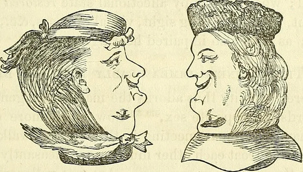 An illustration from Sexual science : including manhood, womanhood, and their mutual interrelations ; love, its laws, power etc. ... as taught by phrenolog, 1870, leaf 222