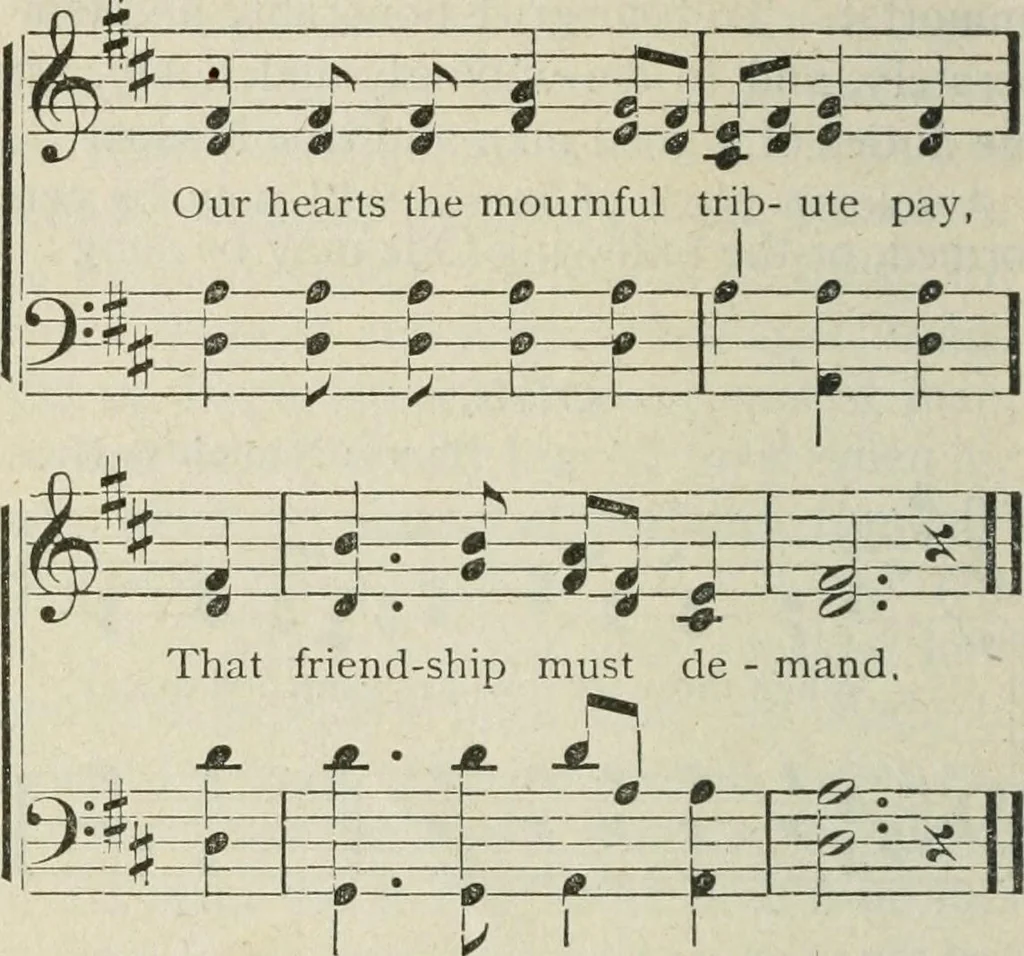 An illustration from Shaver's masonic monitor containing all the exoteric ritual of the work and lectures of the three degrees of ancient craft masonry; to which is added the ancient ceremonies of the order, and the ritual of a lady of sorrow. Compiled in strict cnformity with the work, 1907, leaf 295