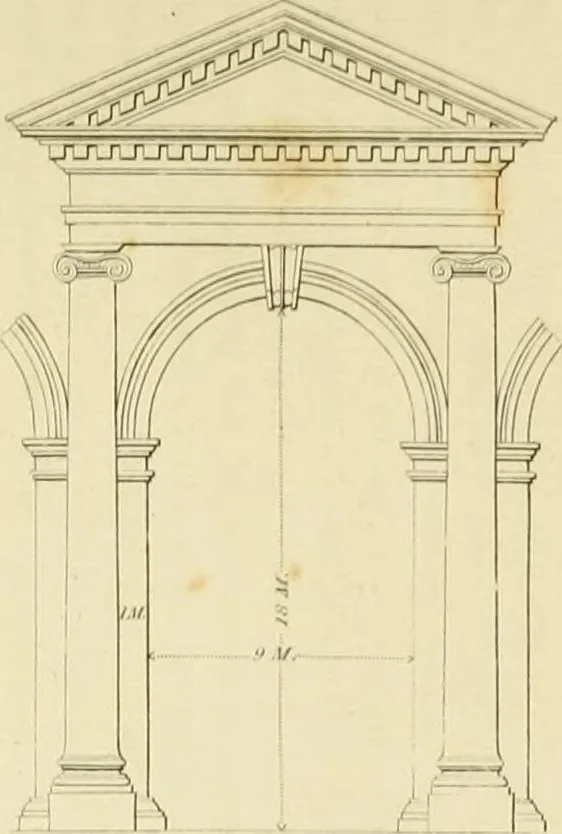 An illustration from Shaw's Civil architecture; being a complete theoretical and practical system of building, containing the fundamental principles of the art, 1852, leaf 174