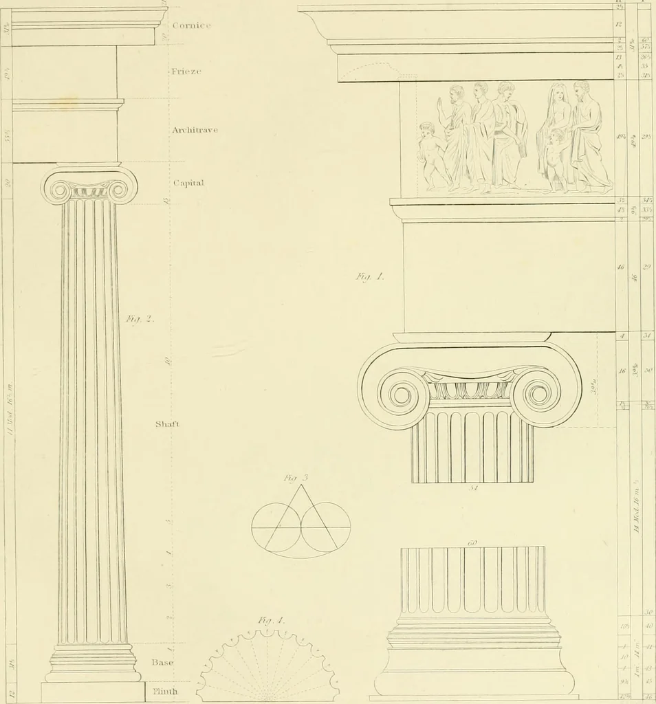 An illustration from Shaw's Civil architecture; being a complete theoretical and practical system of building, containing the fundamental principles of the art, 1852, leaf 202