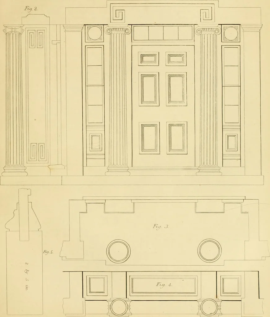 An illustration from Shaw's Civil architecture; being a complete theoretical and practical system of building, containing the fundamental principles of the art, 1852, leaf 242