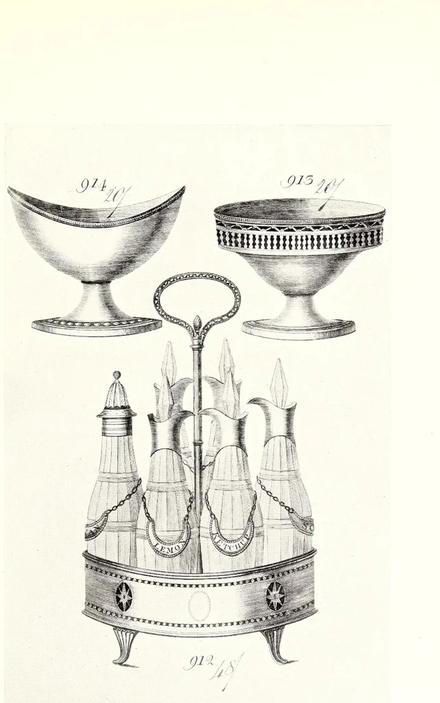 An illustration from Sheffield plate, its history, manufacture and art; with makers' names and marks, also a note on foreign Sheffield plate, with illustrations, 1908, leaf 207