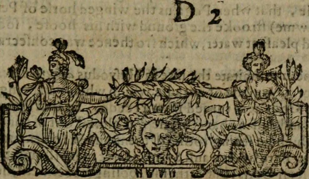 An illustration from The shepheards calender : conteining twelue æglogues proportionable to the twelue monthes : entituled, to the noble and vertuous gentleman, most worthie of all titles, both of learning and chiualry, Maister Philip Sidney, 1591, leaf 38