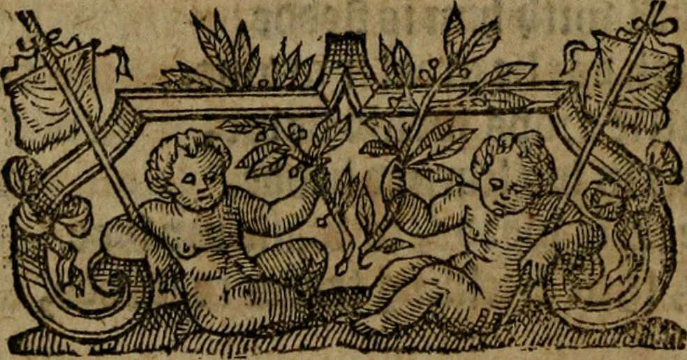 An illustration from The shepheards calender : conteining twelue æglogues proportionable to the twelue monthes : entituled, to the noble and vertuous gentleman, most worthie of all titles, both of learning and chiualry, Maister Philip Sidney, 1591, leaf 59