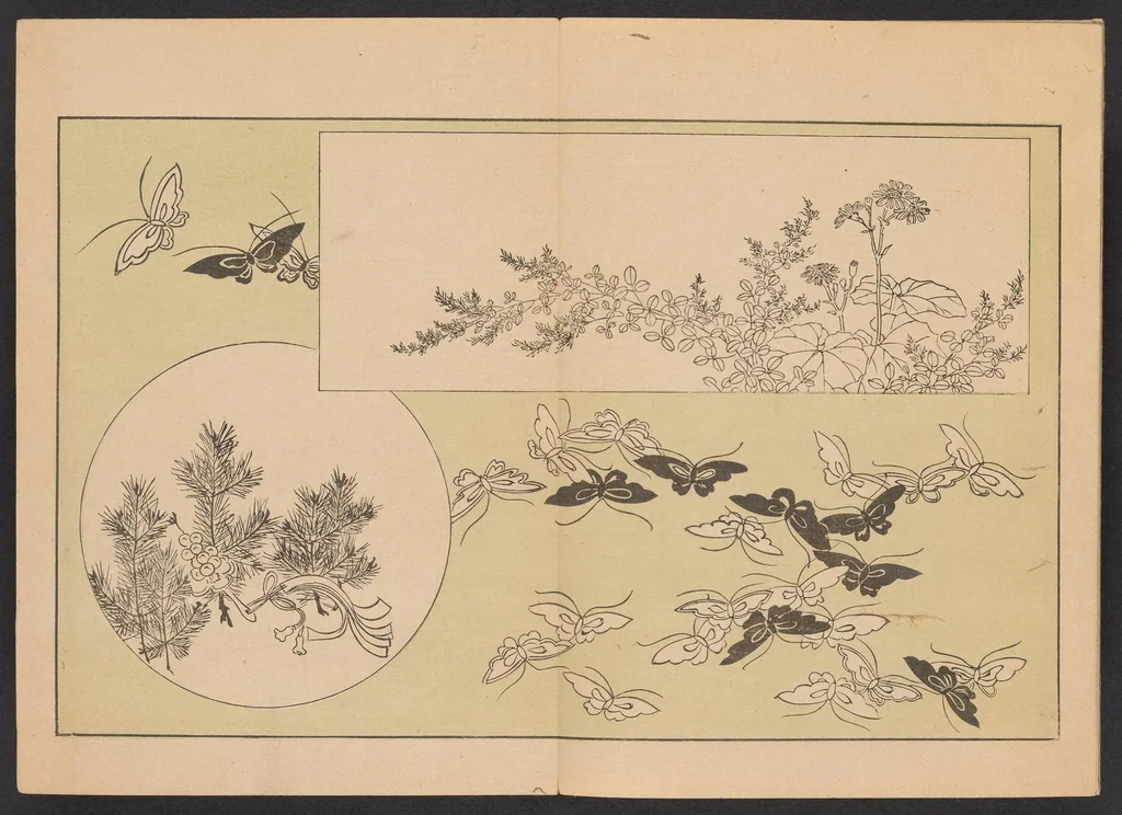 An illustration from Shinsen moyō no shiori. Ge no maki, 1902, leaf 6