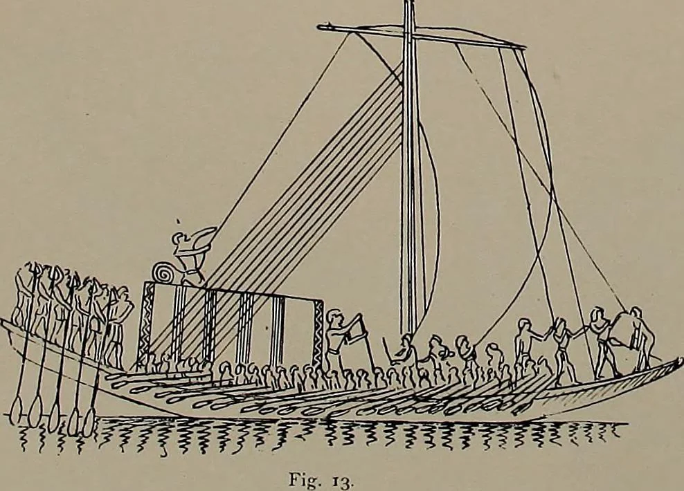 An illustration from Shipbuilding from its beginnings, 1913, leaf 11