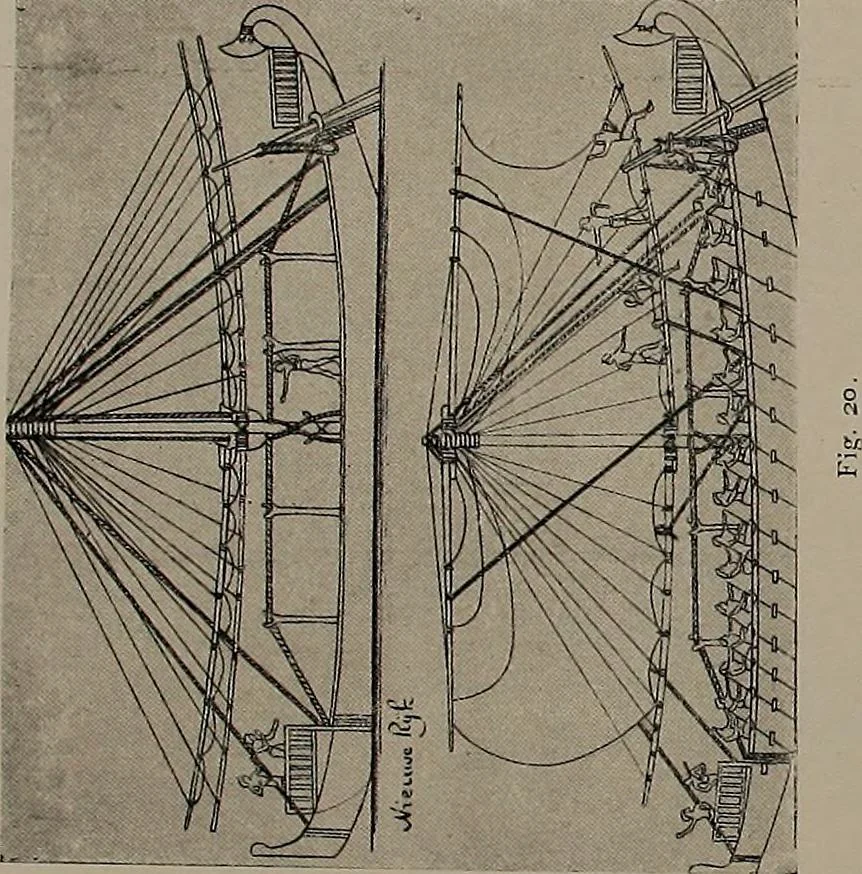 An illustration from Shipbuilding from its beginnings, 1913, leaf 14