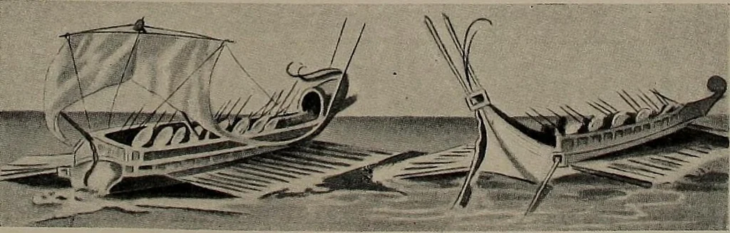 An illustration from Shipbuilding from its beginnings, 1913, leaf 16