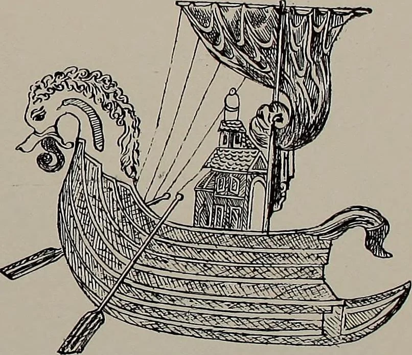 An illustration from Shipbuilding from its beginnings, 1913, leaf 32