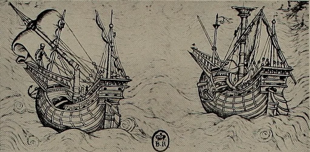 An illustration from Shipbuilding from its beginnings, 1913, leaf 36