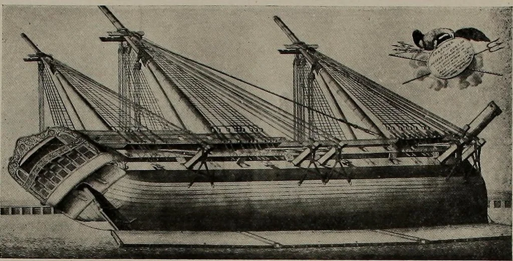 An illustration from Shipbuilding from its beginnings, 1913, leaf 50