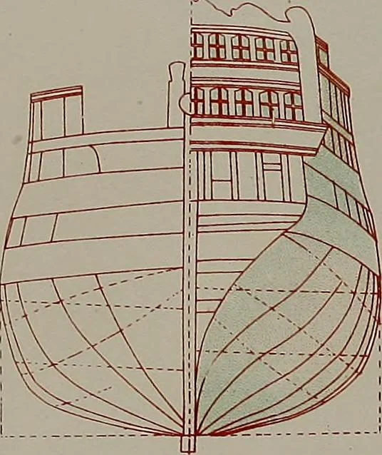 An illustration from Shipbuilding from its beginnings, 1913, leaf 11