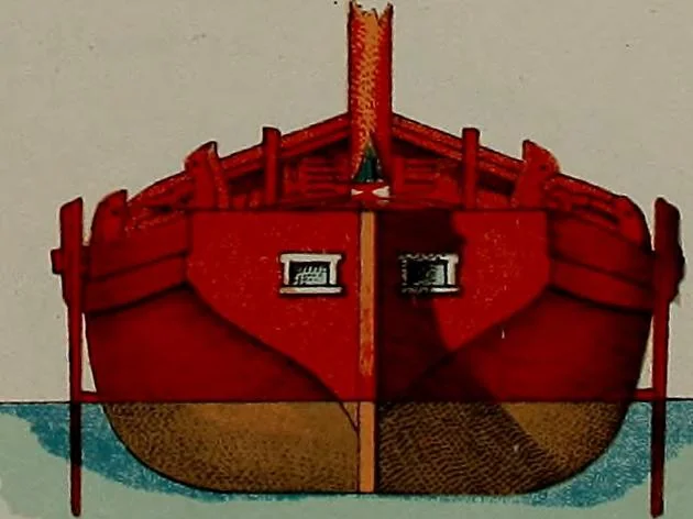 An illustration from Shipbuilding from its beginnings, 1913, leaf 43