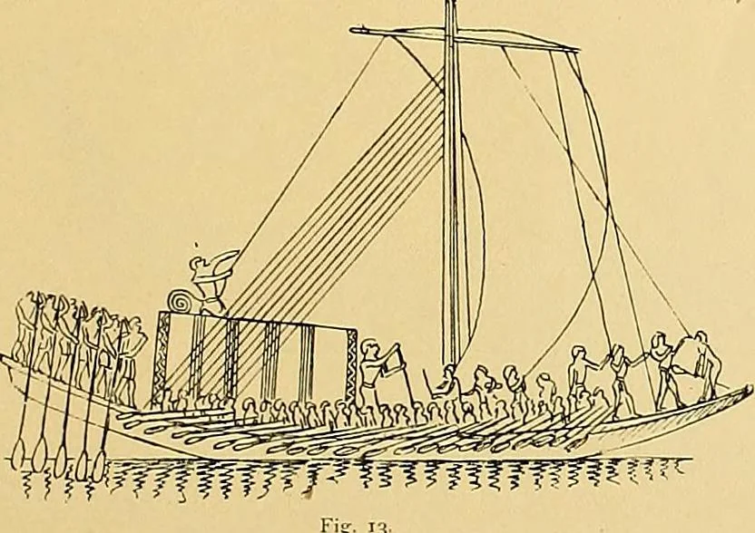 An illustration from Shipbuilding from its beginnings, 1913, leaf 22
