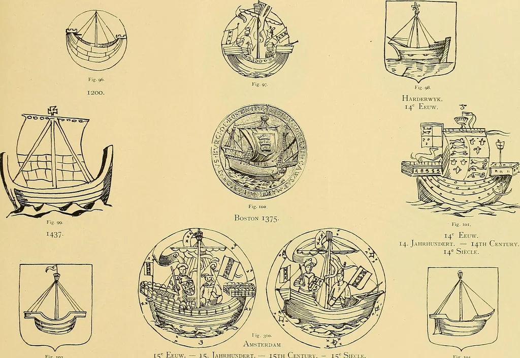 An illustration from Shipbuilding from its beginnings, 1913, leaf 60