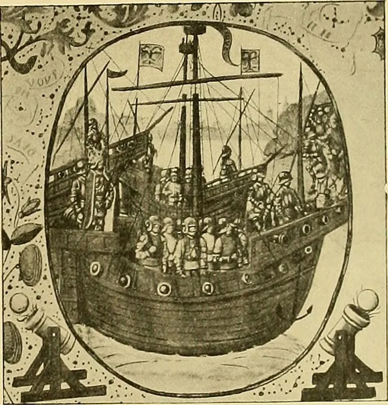 An illustration from Shipbuilding from its beginnings, 1913, leaf 68