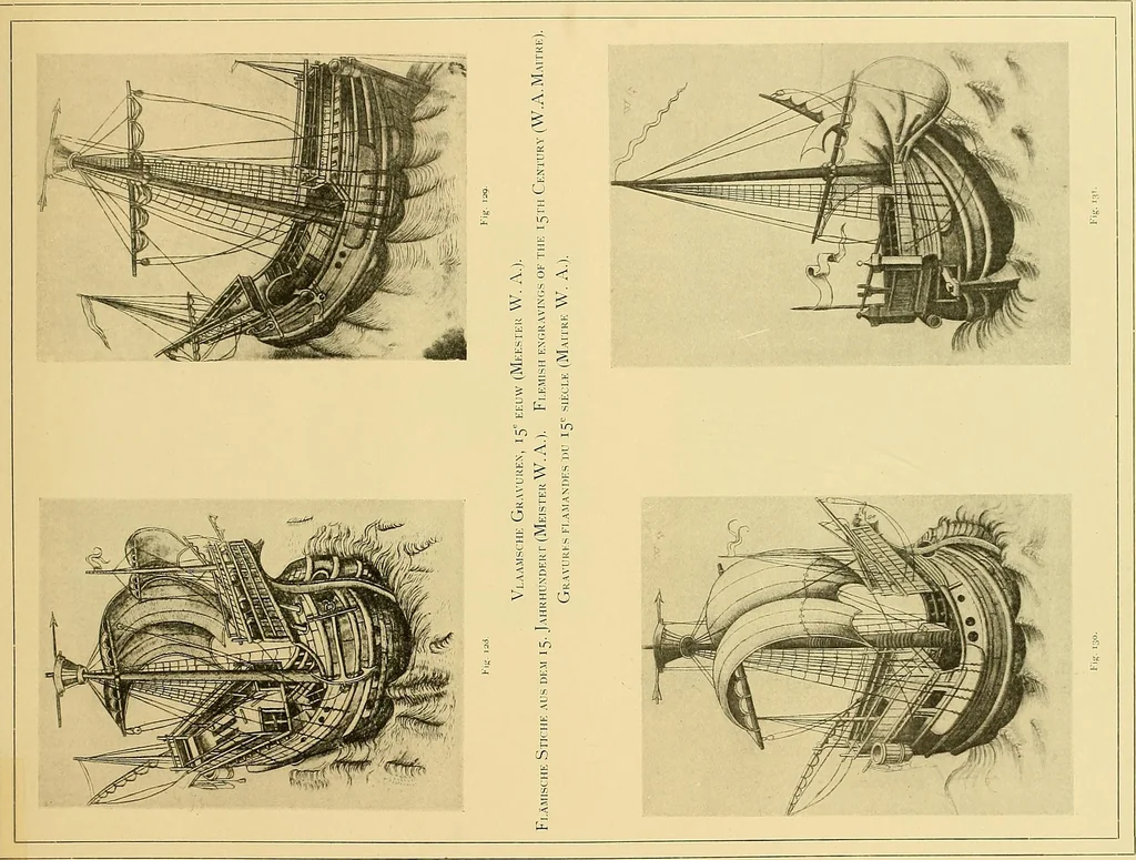 An illustration from Shipbuilding from its beginnings, 1913, leaf 74